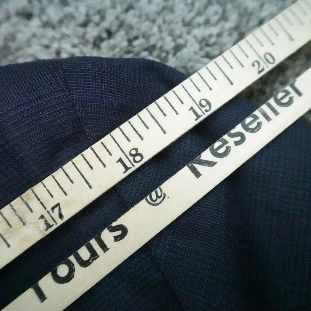 NEW Banana Republic Blazer Mens 42R Navy Plaid Slim Wool Sport Coat Suit Jacket‎